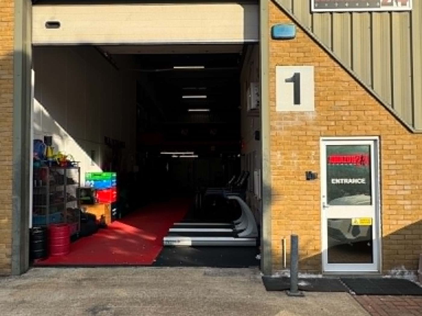 The entrance to Amazon24 Fitness, Unit 1 Cloverlay Industrial Park in Rainham